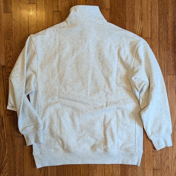 NWT Athleta Light Gray Quarter-Zip Pullover Sweater - Picture 5 of 5